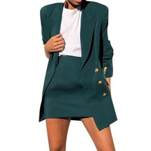 Load image into Gallery viewer, Two Piece Set Lady Casual Blazer + Mini Skirt Clothing Set Women Spring Autumn 2020 New Female Office OL Outfits Workwear