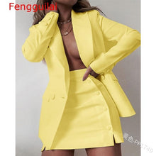 Load image into Gallery viewer, Two Piece Set Lady Casual Blazer + Mini Skirt Clothing Set Women Spring Autumn 2020 New Female Office OL Outfits Workwear
