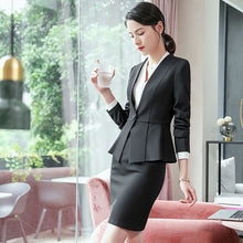 Load image into Gallery viewer, 2020 new high-quality professional skirt suit feminine Casual slim long sleeve women's blazer Office interview clothing