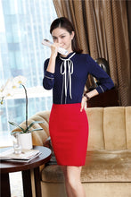 Load image into Gallery viewer, 2018 New Fashion Skirt Suits With 2 Piece Tops And Skirt Uniforms Designs Work Wear Blouses & Shirts and Skirt Clothing Sets