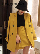 Load image into Gallery viewer, Two Piece Set Lady Casual Blazer + Mini Skirt Clothing Set Women Spring Autumn 2020 New Female Office OL Outfits Workwear