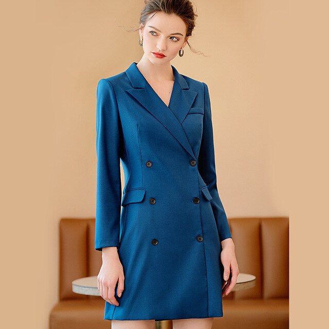 Elegant Blazer Dress Suits Women Business Work Uniform Office Lady