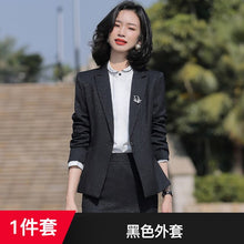 Load image into Gallery viewer, Black Formal Skirt Suits Women Business Work Jacket Set Fashion Blazer Office Lady OL Female Clothing Long Sleeve 2 Piece Set
