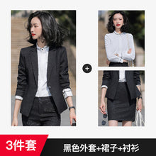 Load image into Gallery viewer, Black Formal Skirt Suits Women Business Work Jacket Set Fashion Blazer Office Lady OL Female Clothing Long Sleeve 2 Piece Set
