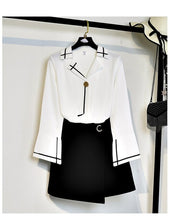 Load image into Gallery viewer, Skirts Set New Spring Women's Office Ladies Notched Shirts Tops And Cut Woman Skirts Casual Ladies Clothing Suit Set NS74