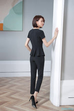 Load image into Gallery viewer, Elegant Women Blazer Skirts Women's 2-piece Skirt Suit Set Clothing Formal Short Sleeve Blazer and Jackets Office Ladies OL Set