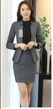 Load image into Gallery viewer, YAUAMDB women skirt suits 2018 spring autumn S-5XL female blazer clothing set blazer+ skirt 2pcs office work ladies clothes y118