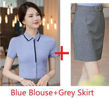 Load image into Gallery viewer, Two Piece Sets With Skirt and Blouses For Business Women Work Wear Suits Formal OL Styles Office 2019 Spring Summer Clothing Set