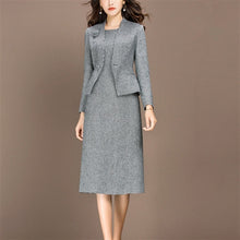 Load image into Gallery viewer, Women Suits Elegant Office Ladies Formal Work Business Wear Autumn Slim Blazer Jacket Plus Size Knee Length 2 Piece Set Clothing
