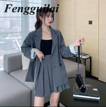 Load image into Gallery viewer, Two Piece Set Lady Casual Blazer + Mini Skirt Clothing Set Women Spring Autumn 2020 New Female Office OL Outfits Workwear
