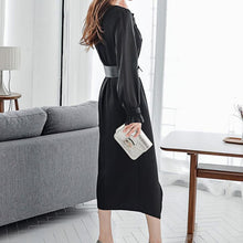 Load image into Gallery viewer, 2020 New Autumn Suits For Women Chiffon Long Sleeve Blazer Lace Dress Two Piece Set Sexy Ladies Office Wear Clothing Belt
