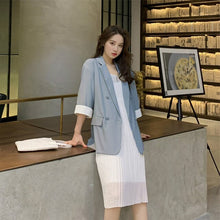 Load image into Gallery viewer, Fashion Suit Women's Clothing New Loose Cotton and Linen Small Suit Jacket Suspender Dress Suit Korean Two-piece Suit Female
