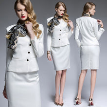 Load image into Gallery viewer, Dress Suit 2 Two Piece Set Elegant Long Sleeve Blazer Coat High Quality Office Lady Formal Work Wear Outfits Uniform Clothing

