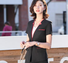 Load image into Gallery viewer, 2020 new summer ladies professional skirt suit Slim short sleeve ladies blazer Fashion skirt Two-piece set Office clothing
