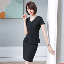 Load image into Gallery viewer, Elegant Women Blazer Skirts Women's 2-piece Skirt Suit Set Clothing Formal Short Sleeve Blazer and Jackets Office Ladies OL Set
