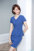 Load image into Gallery viewer, Elegant Women Blazer Skirts Women's 2-piece Skirt Suit Set Clothing Formal Short Sleeve Blazer and Jackets Office Ladies OL Set
