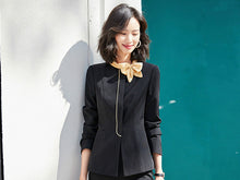 Load image into Gallery viewer, Black Red Formal Skirt Suits Women Business Work Jacket  Set Fashion Blazer Office Lady OL Female Clothing Sleeve 2 Piece Set
