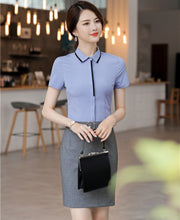 Load image into Gallery viewer, Two Piece Sets With Skirt and Blouses For Business Women Work Wear Suits Formal OL Styles Office 2019 Spring Summer Clothing Set
